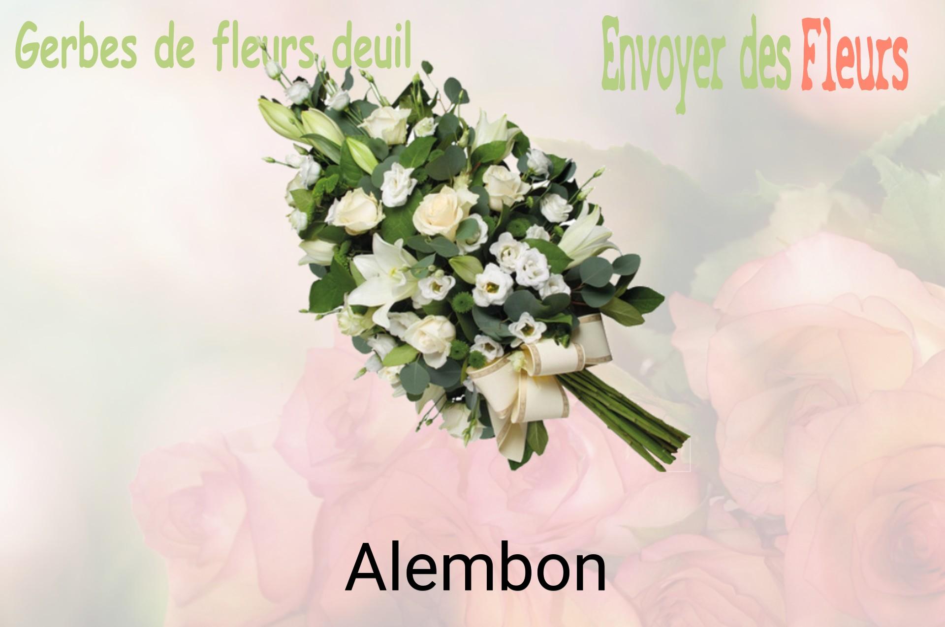 Gerbe de fleurs de deuil livrée à Alembon